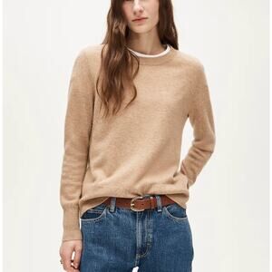 J.Crew Cashmere Classic-Fit Crewneck Sweater Heather Camel Size Small NWT Preppy